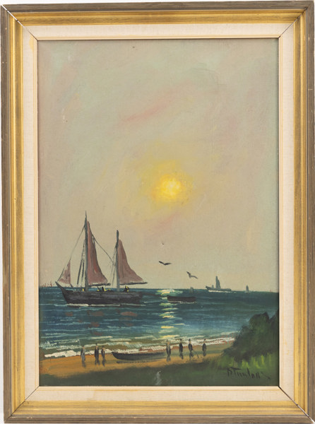 Albert Stanlaws, olja på duk, signerad, 57 x 76 cm