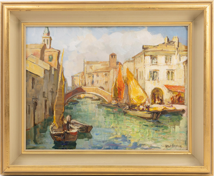 Knut Norman, olja på pannå, signerad, 77 x 63 cm