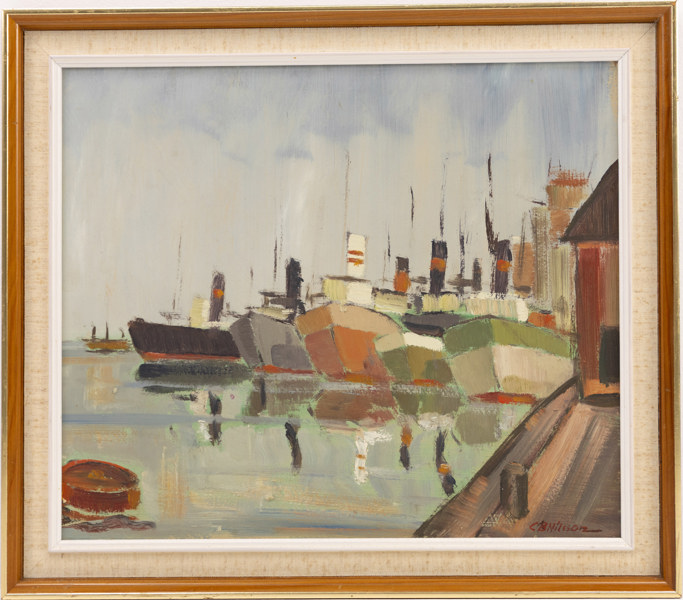 Oidentifierad konstnär, olja på pannå, signerad, 53x47 cm