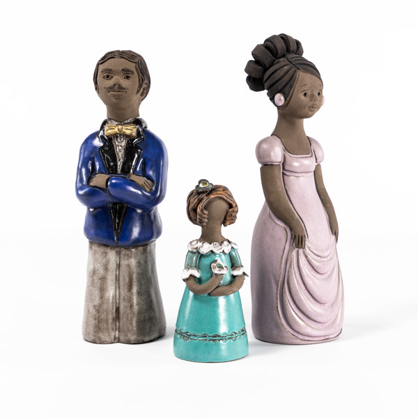 Figuriner, 3 st, Elbogen, högsta 29 cm