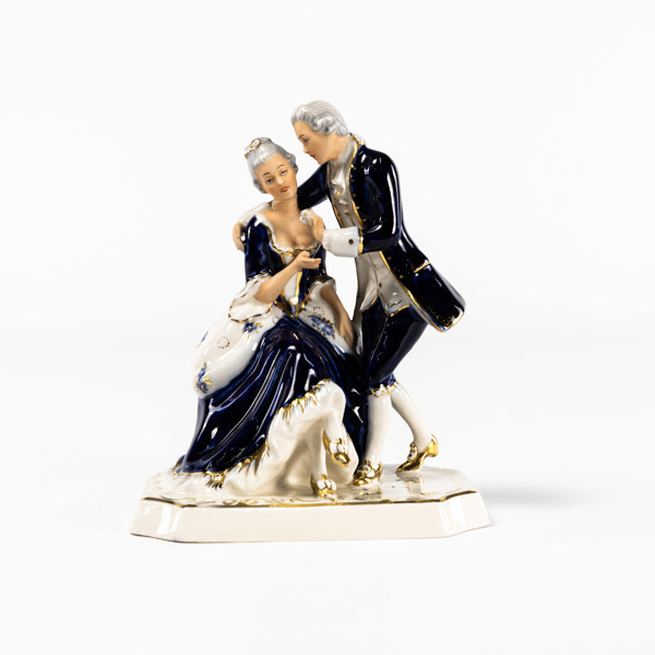 Figurgrupp, porslin, Royal Dux, höjd 18,5 cm