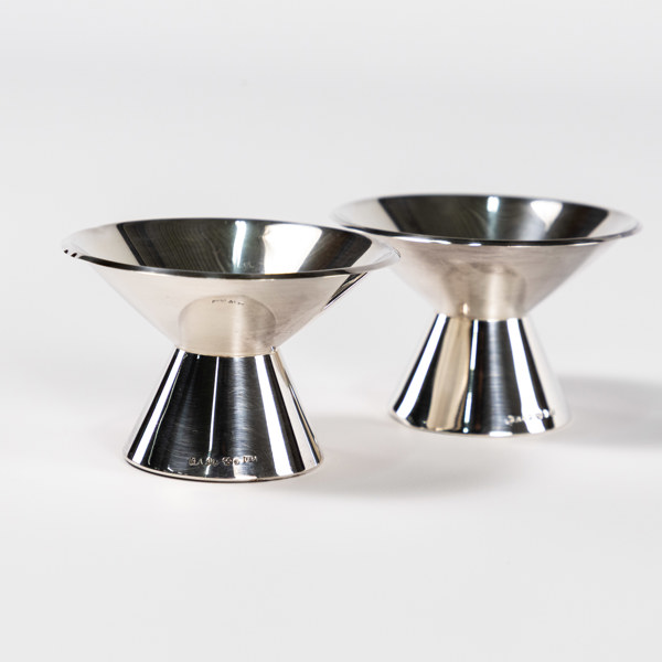 Ljusstakar, ett par, silver, GAB, höjd 5 cm