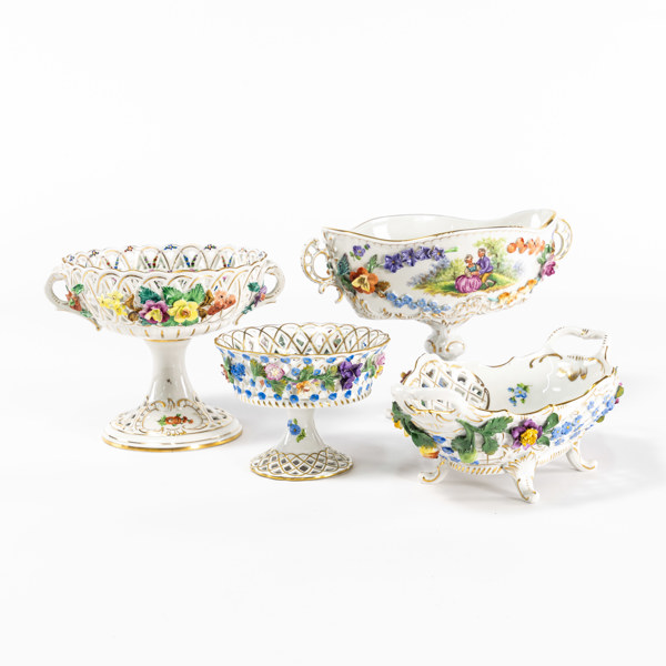 Gallerporslin, 4 delar, Dresden, högsta 15 cm