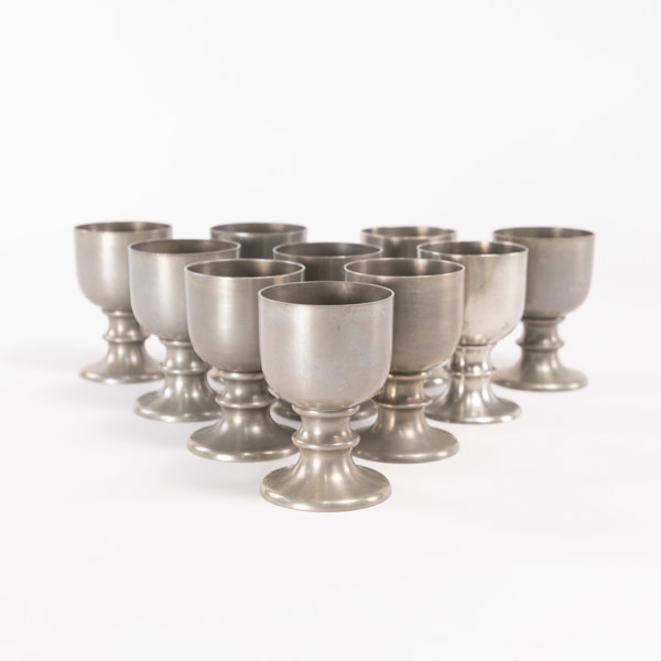 Bägare, 10 st, tenn, Ljung uti Lund, höjd 11,5 cm