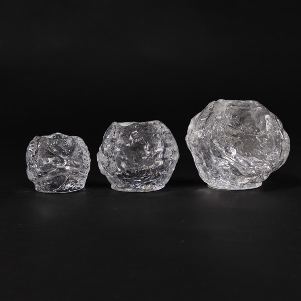 Ann Wolff, ljusstakar, 3 st, "Snowball", Kosta, högsta 9,5 cm