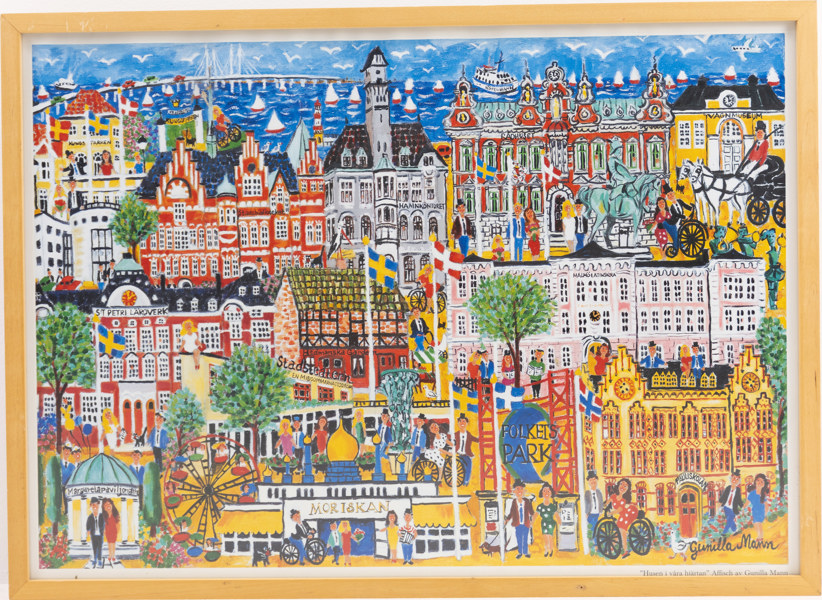 Gunilla Mann, affisch, Malmömotiv, 72x53 cm