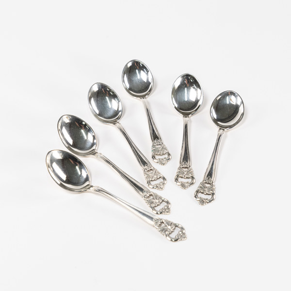 Kaffeskedar, 6 st, silver, 76,9 gram