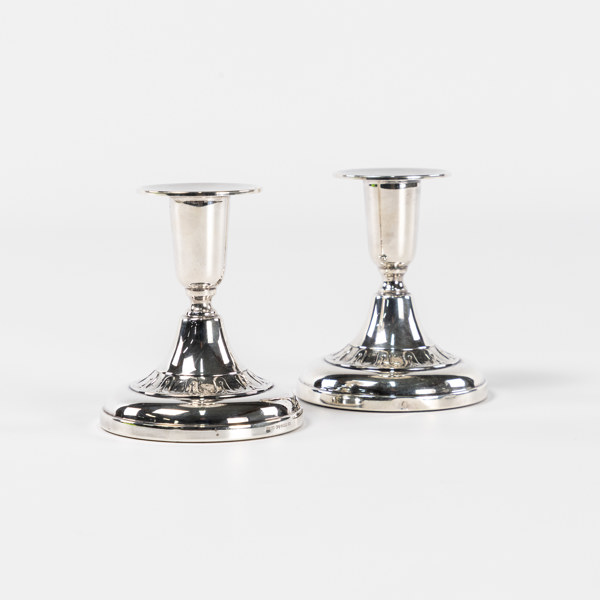 Ljusstakar, ett par, silver, höjd 10 cm