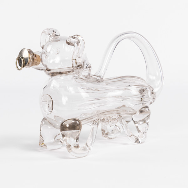 Karaff, "Fyllehund", 1900-tal, längd 28 cm