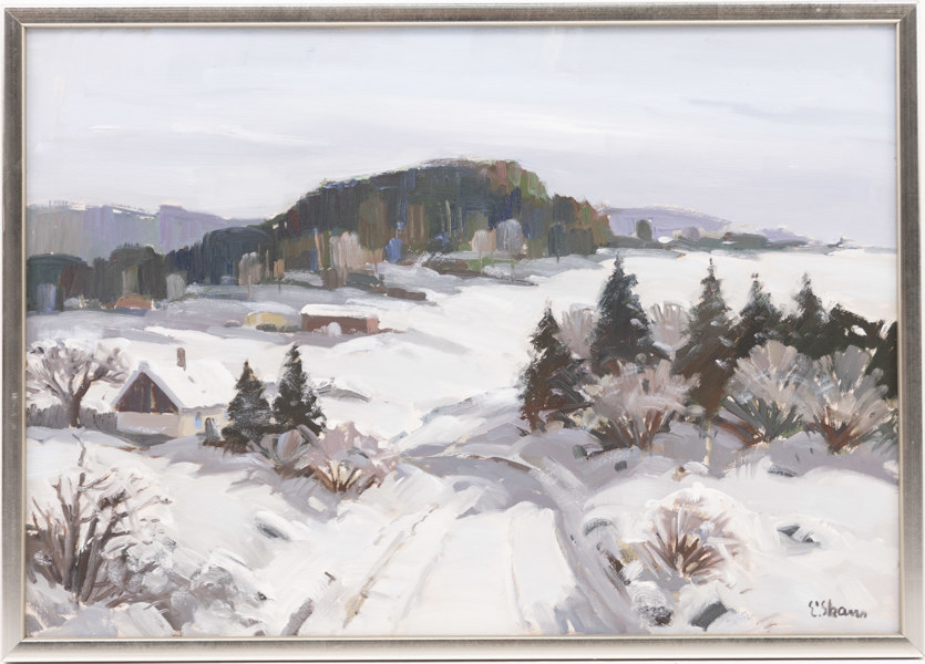 Eskil Skans, olja på pannå, signerad, 59x42 cm