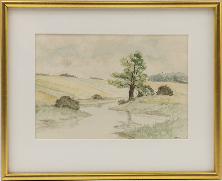 Oidentifierad konstnär, akvarell, signerad, 31x25 cm