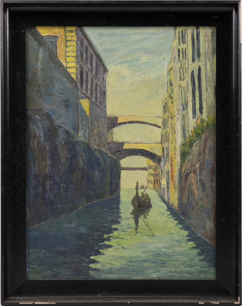 Oidentifierad konstnär, olja på pannå, signerad, 63x80 cm