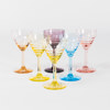 Likörglas, 6 st, olika färger, höjd 9,5 cm