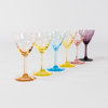 Likörglas, 6 st, olika färger, höjd 9,5 cm