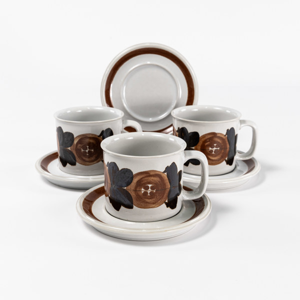 Tekoppar med fat, 7 delar, Arabia