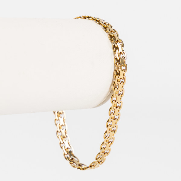 Armband, X-länk, 18k guld, längd 18 cm