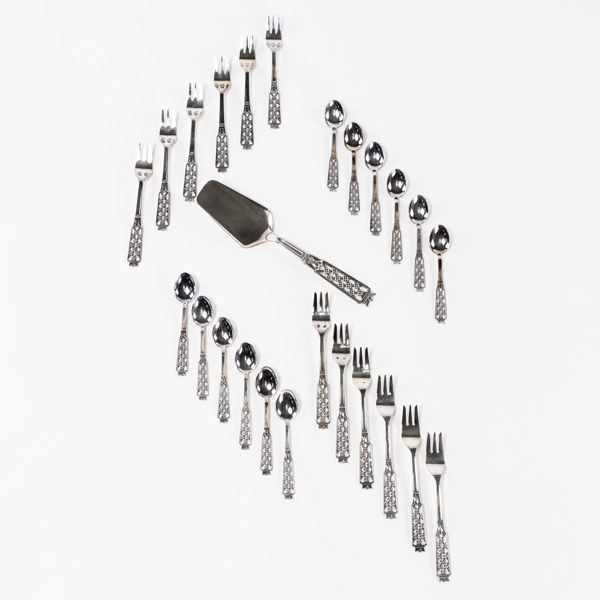 Tårtbestick, 25 delar, silver, "Princess", Ceson