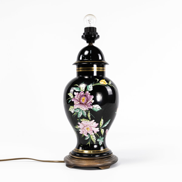 Bordslampa, porslin, Limoges, Frankrike, höjd 43 cm