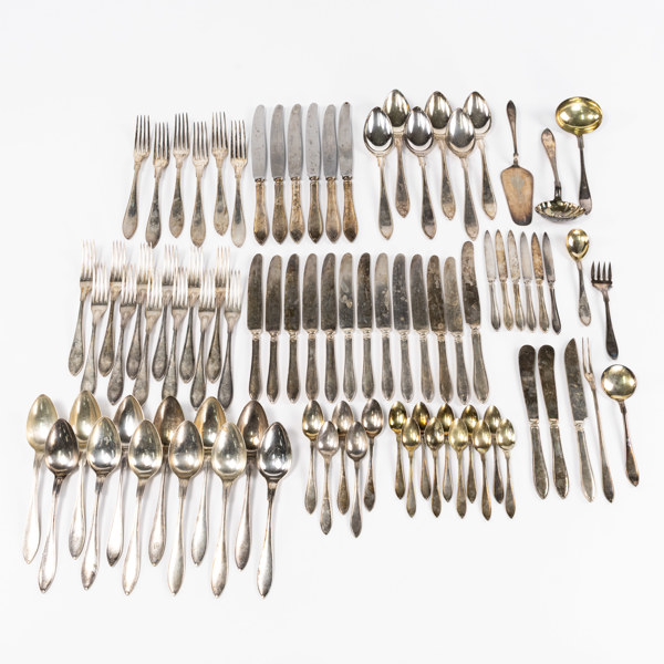 Bestick, nysilver, 86 delar, "Spets"