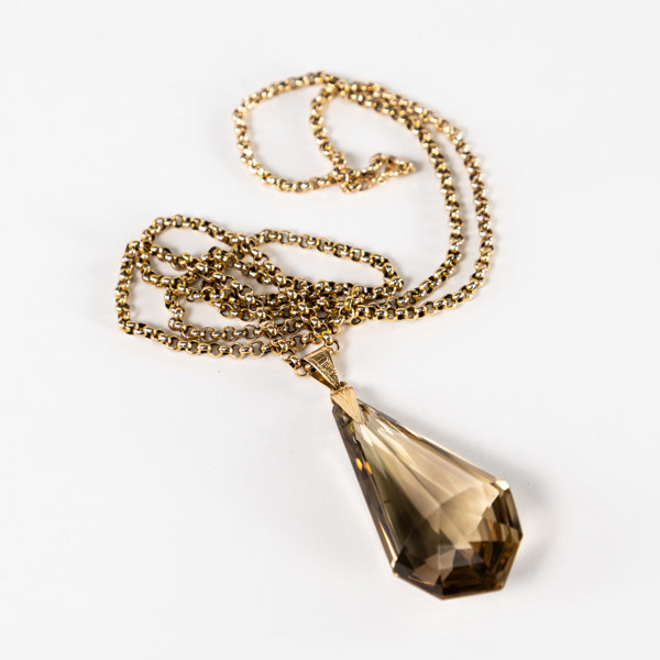 Kedja med röktopas, 18k guld