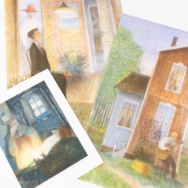 Kjell Sundberg, litografier, 3 st, numrerade, signerade