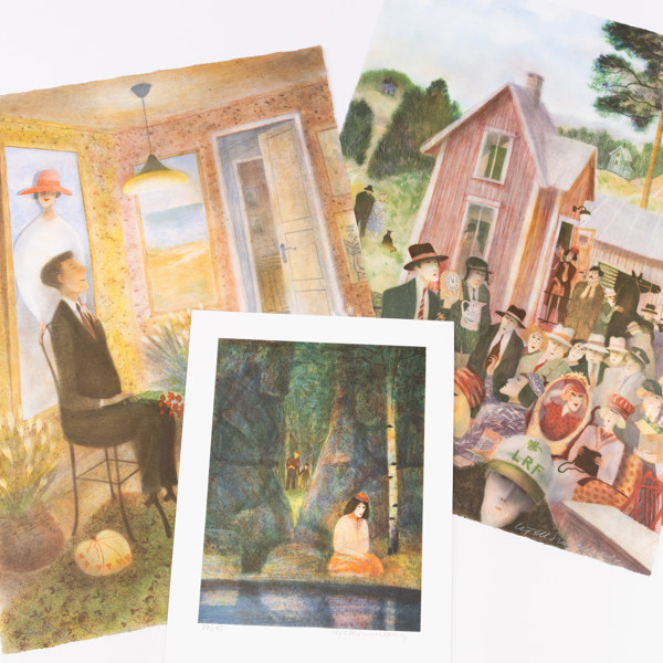 Kjell Sundberg, litografier, 3 st, numrerade, signerade