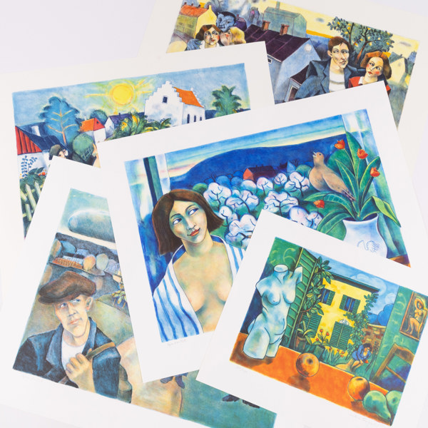 Jussi Taipaleenmäki, litografier, 5 st, numrerade, signerade