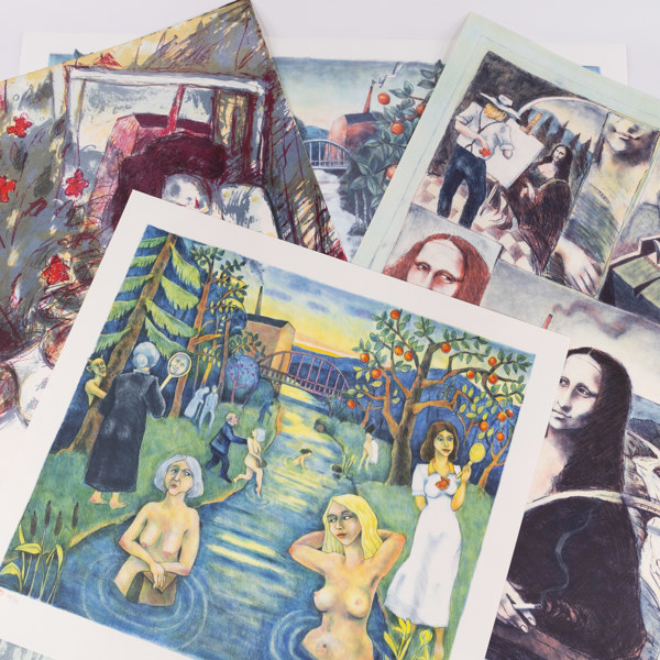 Jussi Taipaleenmäki, större litografier, 4 st, numrerade, signerade