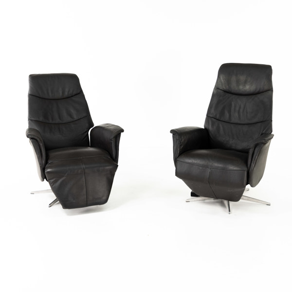 Reclinerfåtöljer, ett par, läder, modern tillverkning