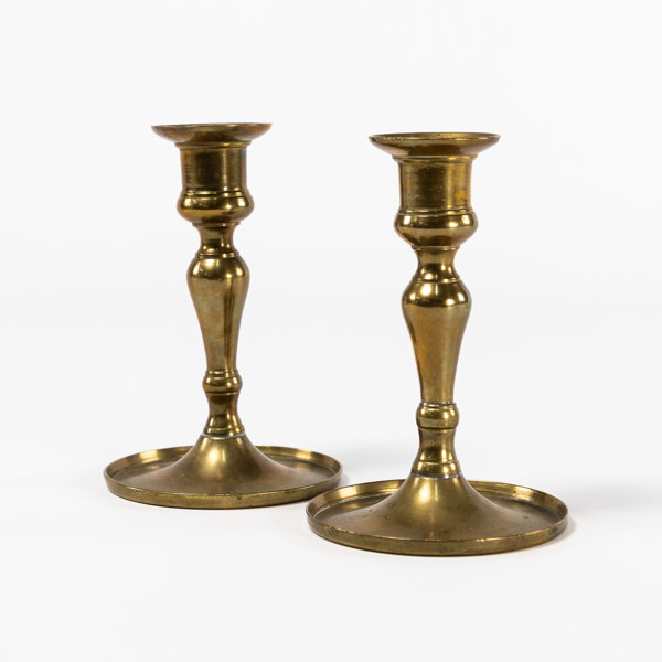 Ljusstakar, ett par, mässing, höjd 13,5 cm