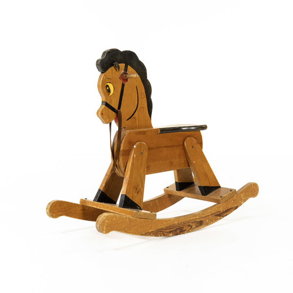 Gunghäst, trä, 60-tal, Brio, längd 77 cm