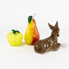 Figurin, glasfrukter, 3 delar, högsta 18 cm