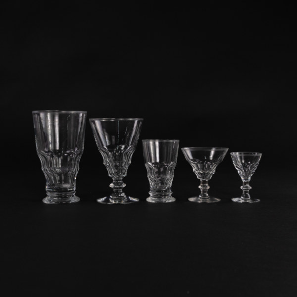 Glasservis, 43 delar, slipat glas