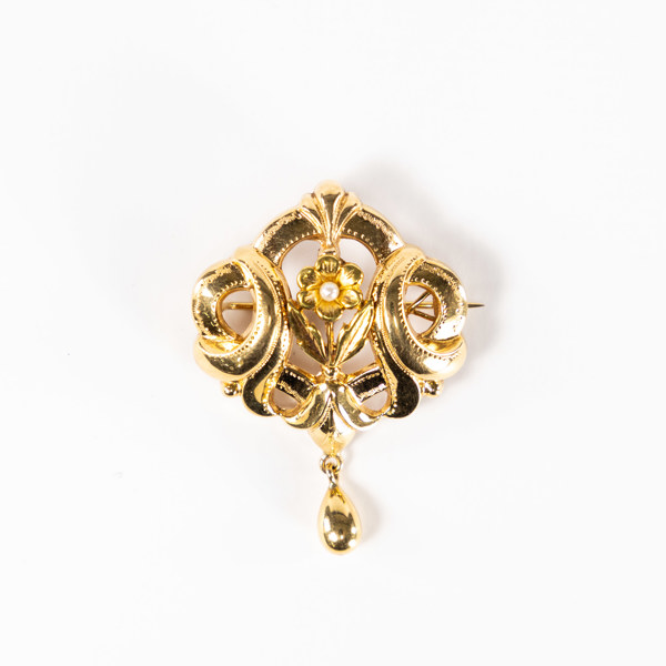Brosch, 18k guld, vikt 3,4 gram