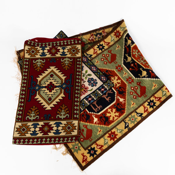 Vävnader, 3 st, allmoge, största 175x67 cm