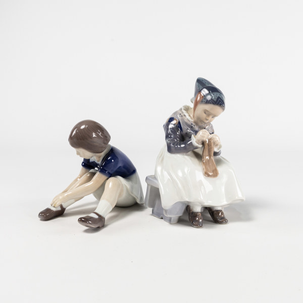 Figuriner, 2 st, Royal Copenhagen, B&G, bl a Amagerpige