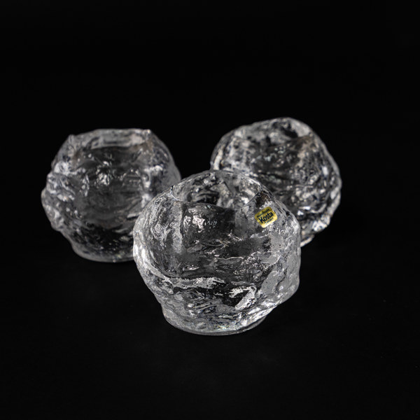 Ann Wolff, ljusstakar, 3 st, "Snowball", Kosta, höjd 7,5 cm
