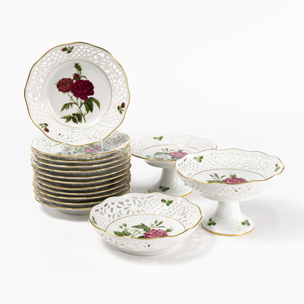 Kakservis, 15 delar, "Klassiska Rosor", Fyrklövern/Schumann Arzberg