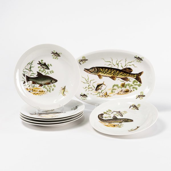 Fiskservis, 7 delar, Rörstrand