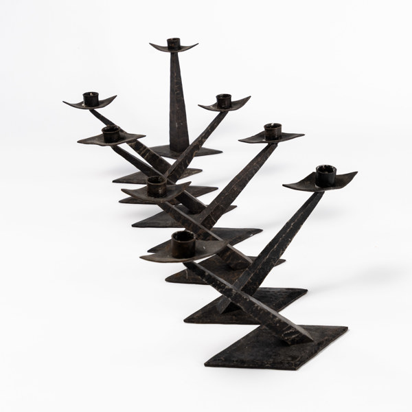 Smidesljusstakar, 8 st, Janola L, högsta 24 cm