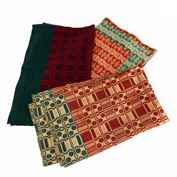 Dukar, 3 st, allmoge, största 160 x 130 cm