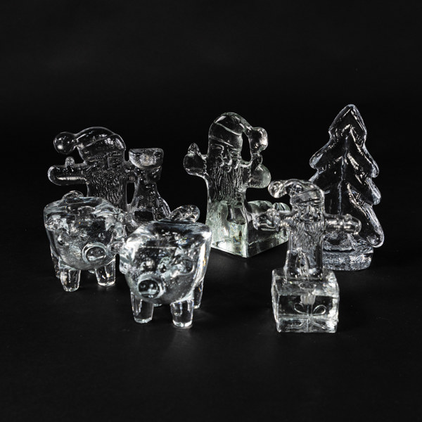 Bertil Vallien, ljuslyktor, 6 st, jul, Boda, högsta 15 cm