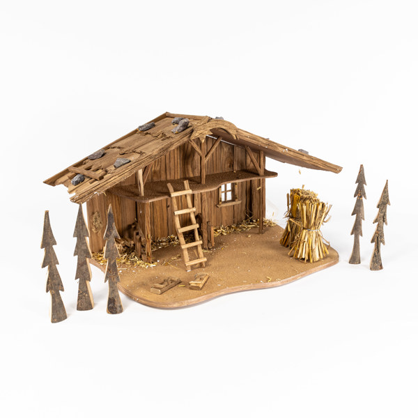 Julkrubba, trä, Goebel, längd 70 cm