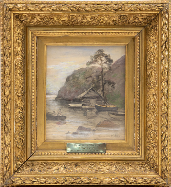 Severin Nilsson, gouache, signerad, 35x38 cm