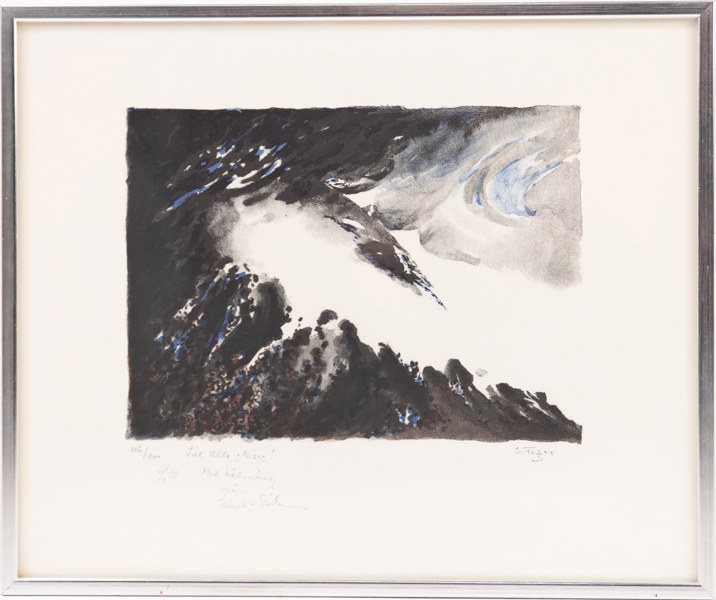 Sixten Fager, litografi, 106/200, signerad, 49x41 cm