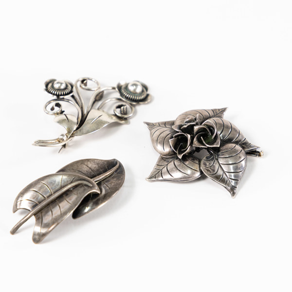 Broscher, 3 st, silver