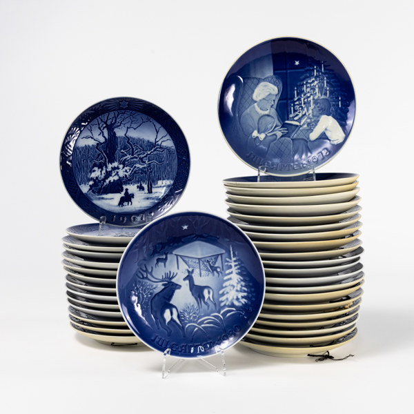 Samlartallrikar, 36 st, Royal Copenhagen, B&G, diameter 18 cm