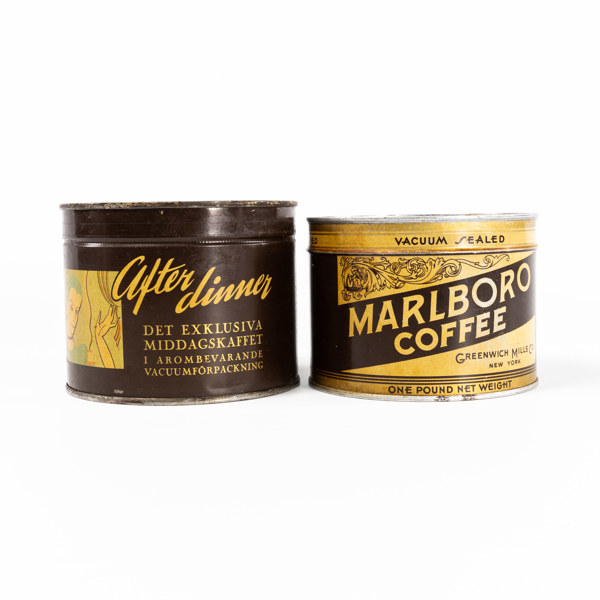 Kaffeburkar, 2 st, oöppnade, Nordiska Kompaniet, Marlboro Coffee