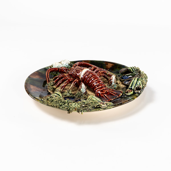 Fat, majolika, Alvaro José, Caldas da Rainha, Portugal, diameter 23 cm