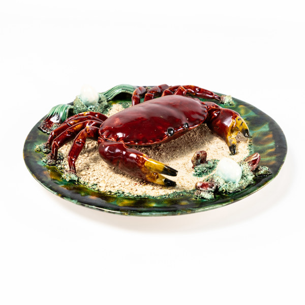 Fat, majolika, Alvaro José, Caldas da Rainha, Portugal, diameter 28 cm